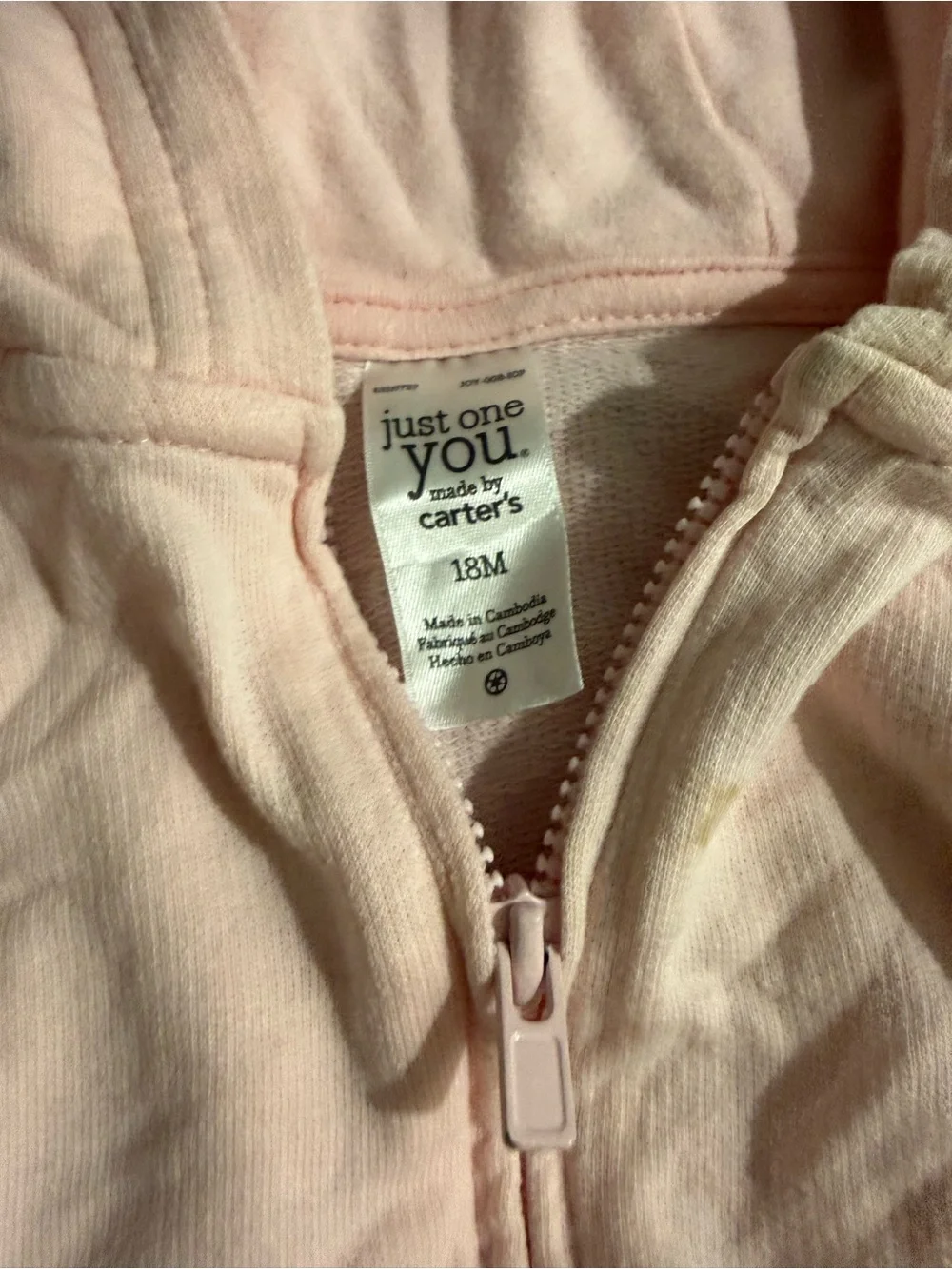 Pink Hooded Girls' Jacket with Animal Pocket Detail
